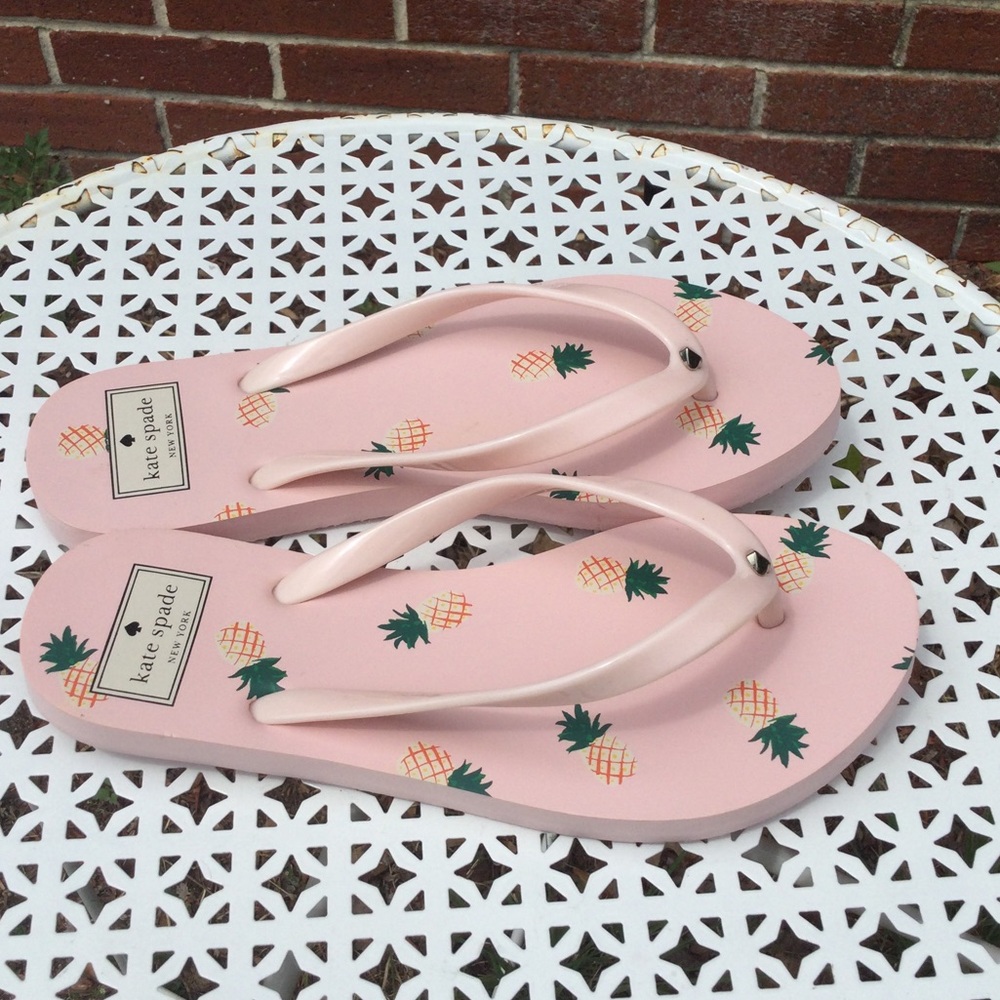 Kate Spade Pineapple Fiji Thong Flip Flops Sandals 7 - Picture 4 of 6